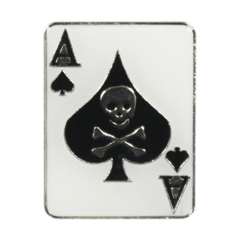 Ace of Spades Skull Enamel Pin- Card Game Alt Goth Biker Symbol Apparel Gift NWT